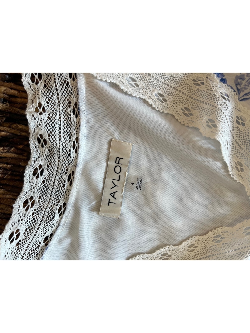 Taylor Blue & White Floral Lace Maxi Dress - Picture 5 of 6